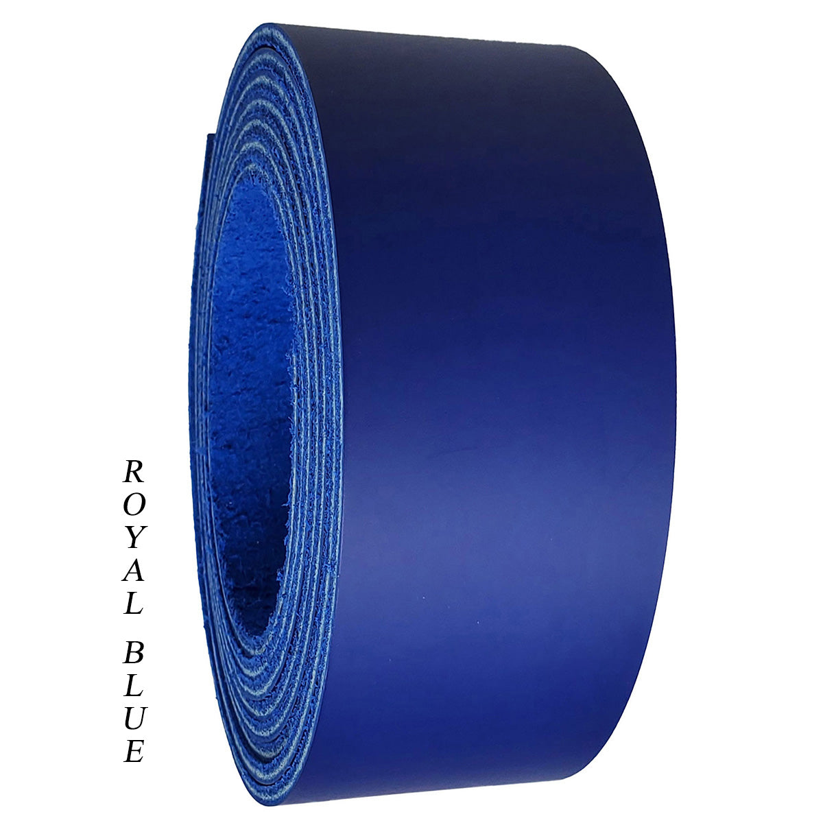 Leather strips 1.25" wide up to 96" long-royal blue