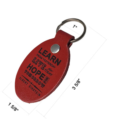 Motivational Leather Keychains Laser Engraved - Inspirational Gifts