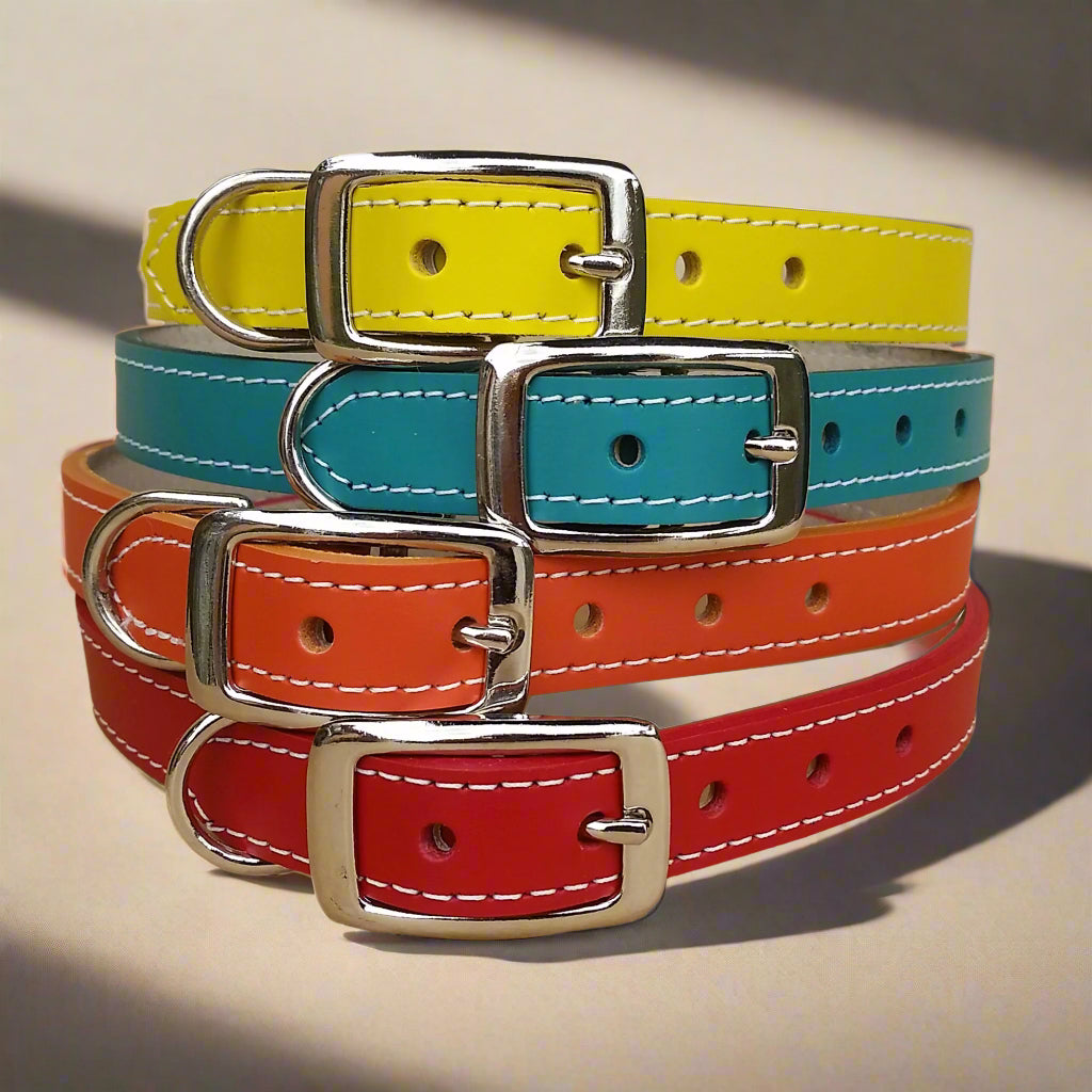 3/4" Designer Latigo Leather Dog Collars for Medium Breeds