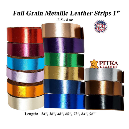 Metallic leather strips 1 inch wide great for craft projects-many colors