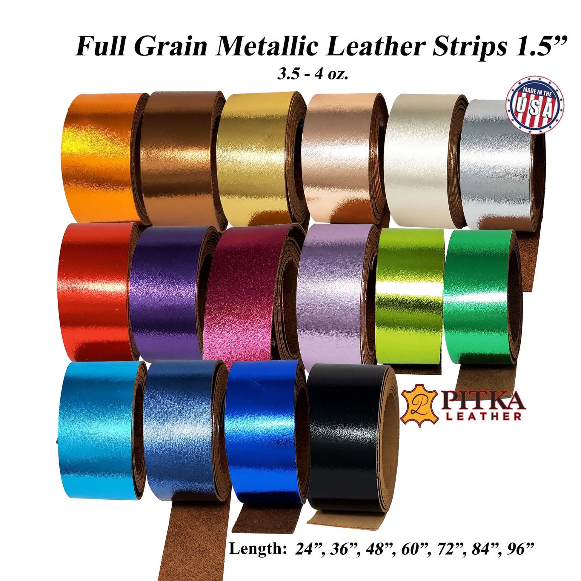 Metallic leather strips 1.5 inch wide great for craft projects