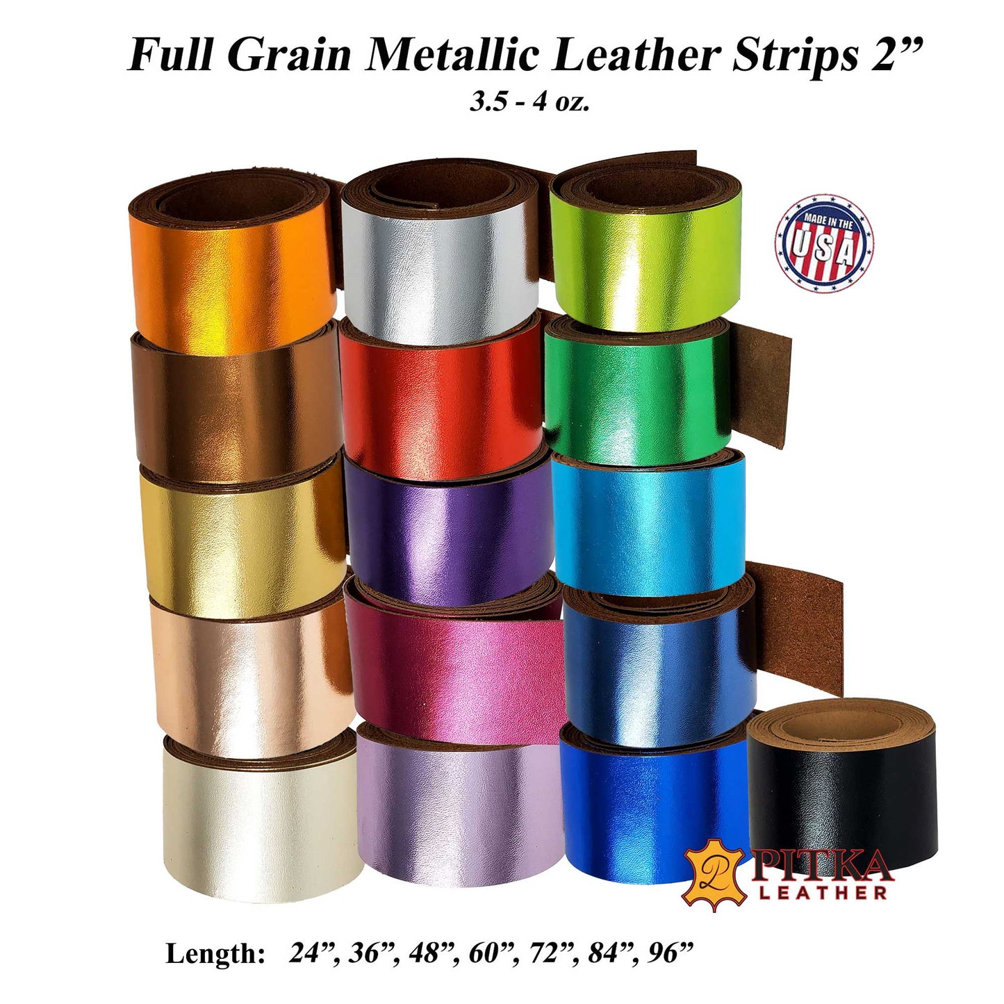 Metallic leather strips 3-8 inch to 3 inch wide great for craft projects