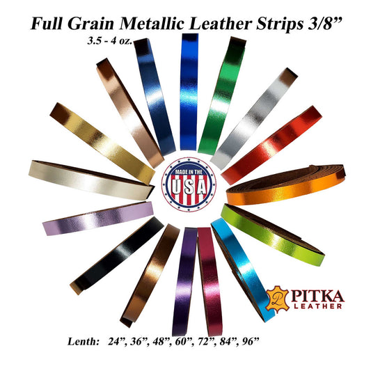 Metallic Leather Strips 3/8" wide