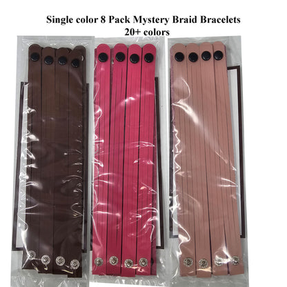 DIY kit for Tan mystery braid leather bracelets, including all materials and instructions -just braid and wear