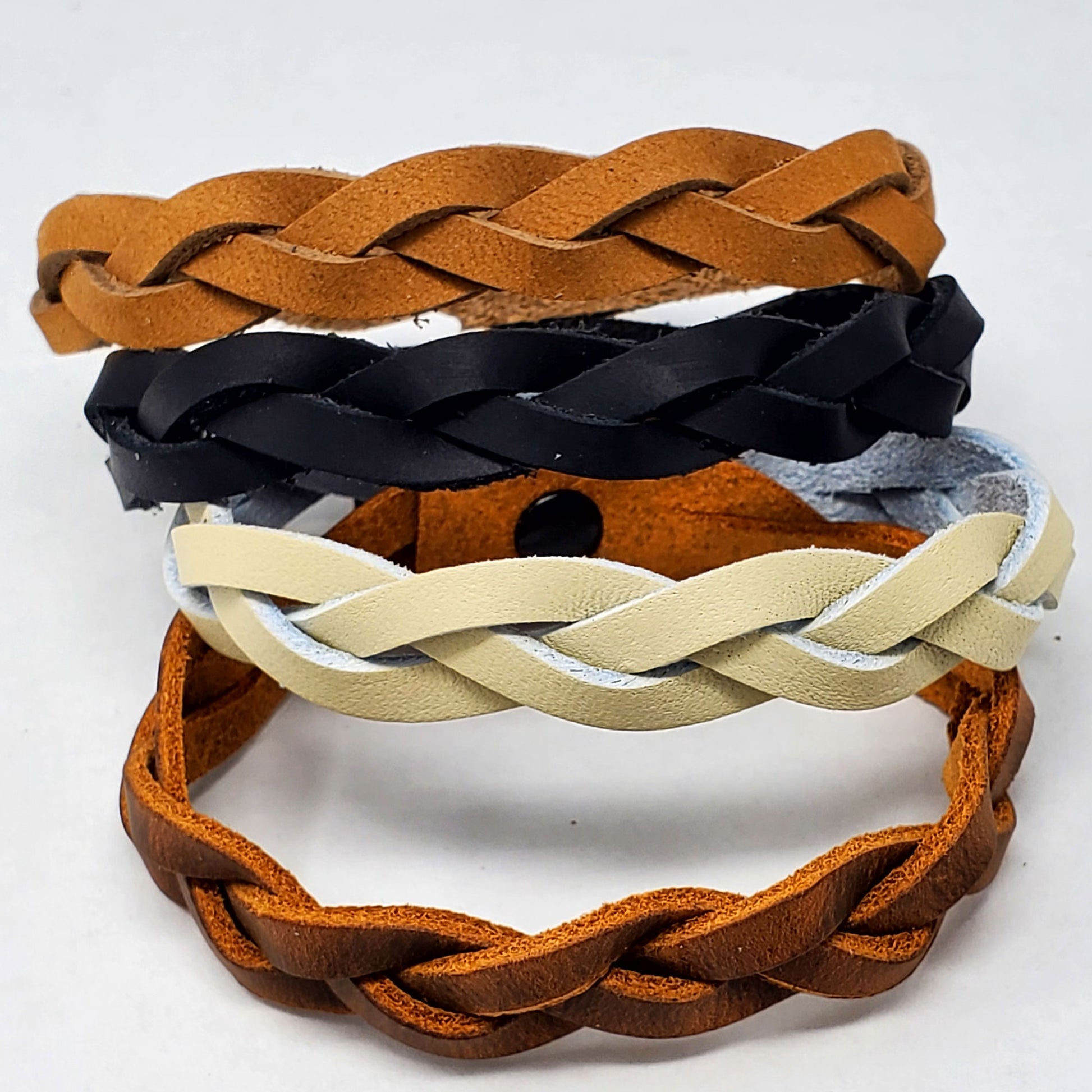 Mixed colors mystery braid leather bracelets, including all materials and instructions -just braid and wear