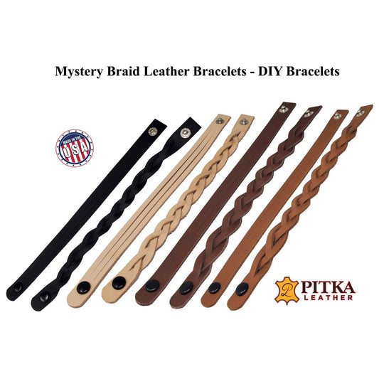 Mystery Braided Leather Bracelets Kit-8 Pack-Braid and Wear