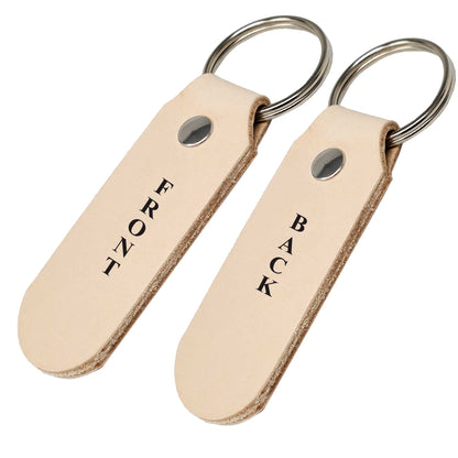 Two Sided Leather Keychains-Double Sided Personalization ready-10 Packs