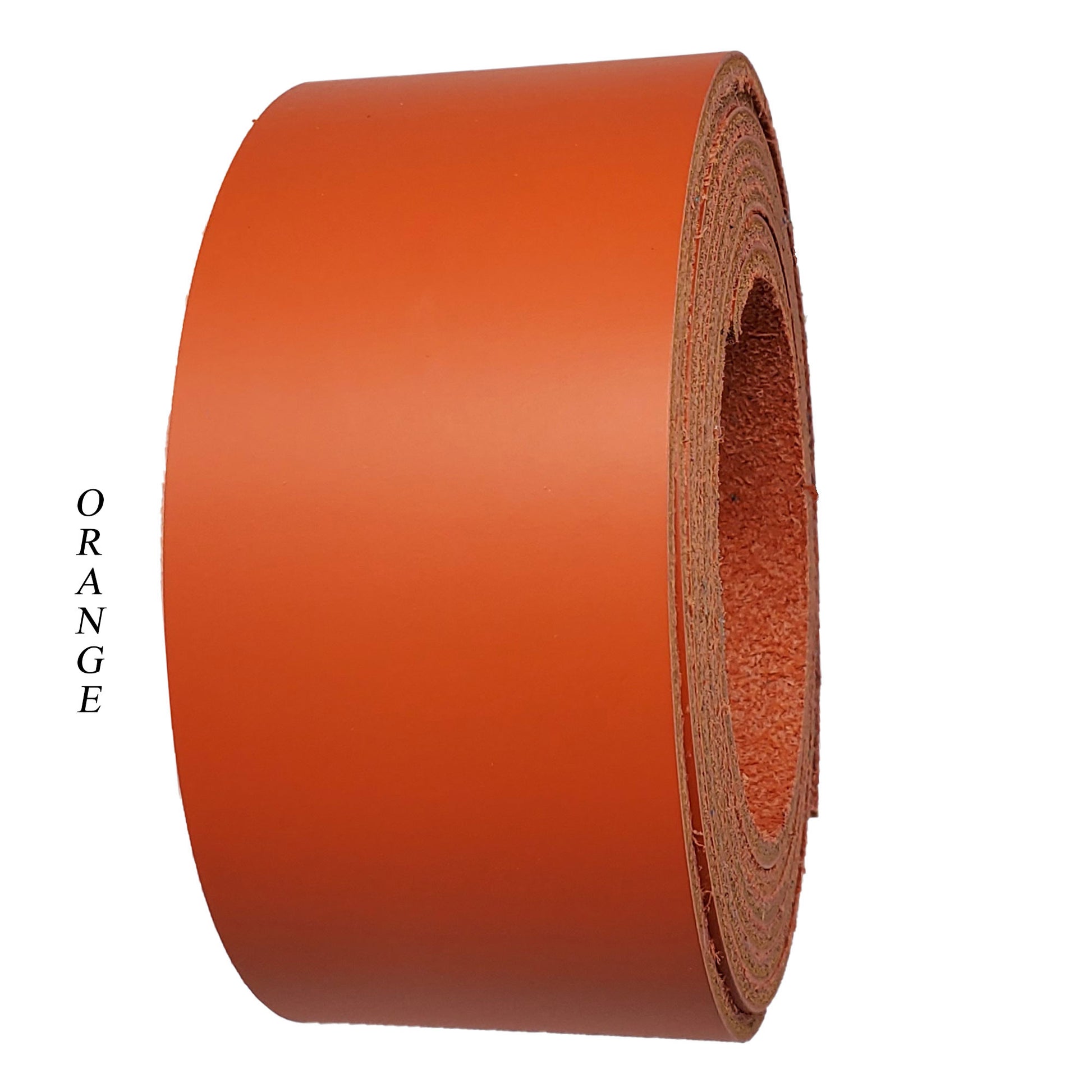 Leather strips-straps-2" wide Latigo-orange