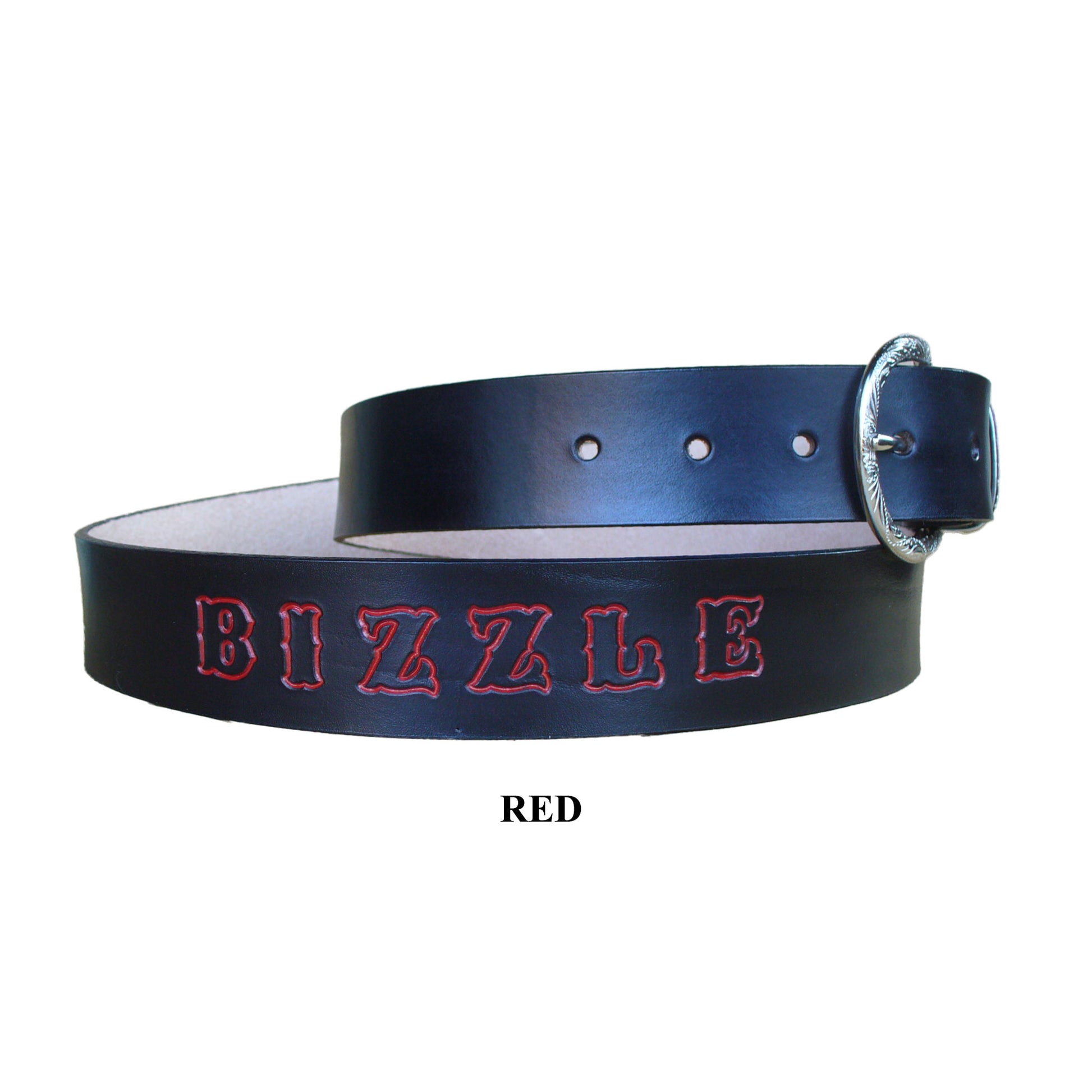 personalized name leather belt black 