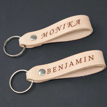 personalized leather keychains laser engraved-sample