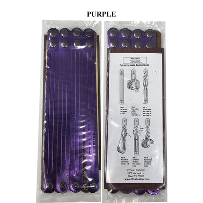 Mystery Braid Bracelets DIY kit. Purple Metallic Leather. No tool required - just braid and wear-8 packs.