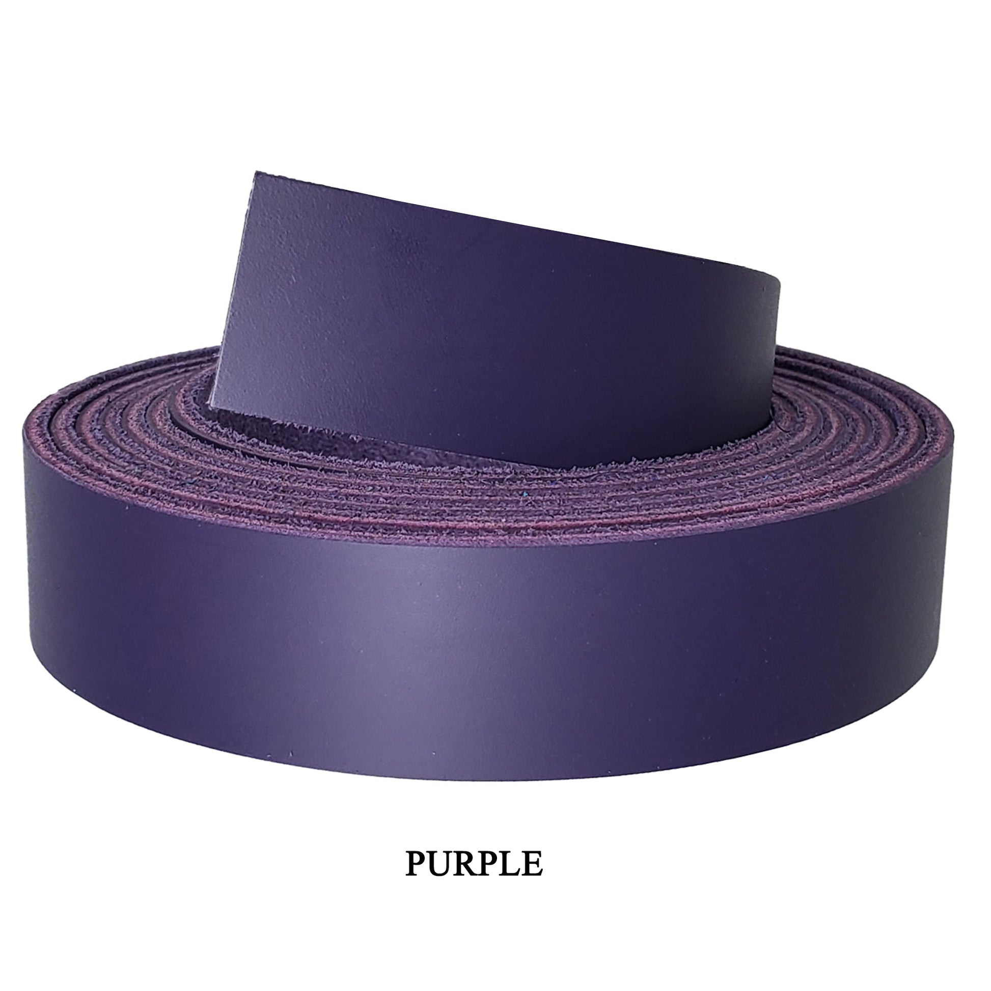 1 Inch wide Leather strips latigo-purple