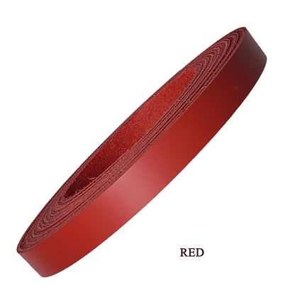 Full grain latigo leather strap half inch-red