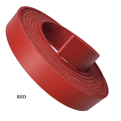 Full grain leather strips latigo 3/4"--red