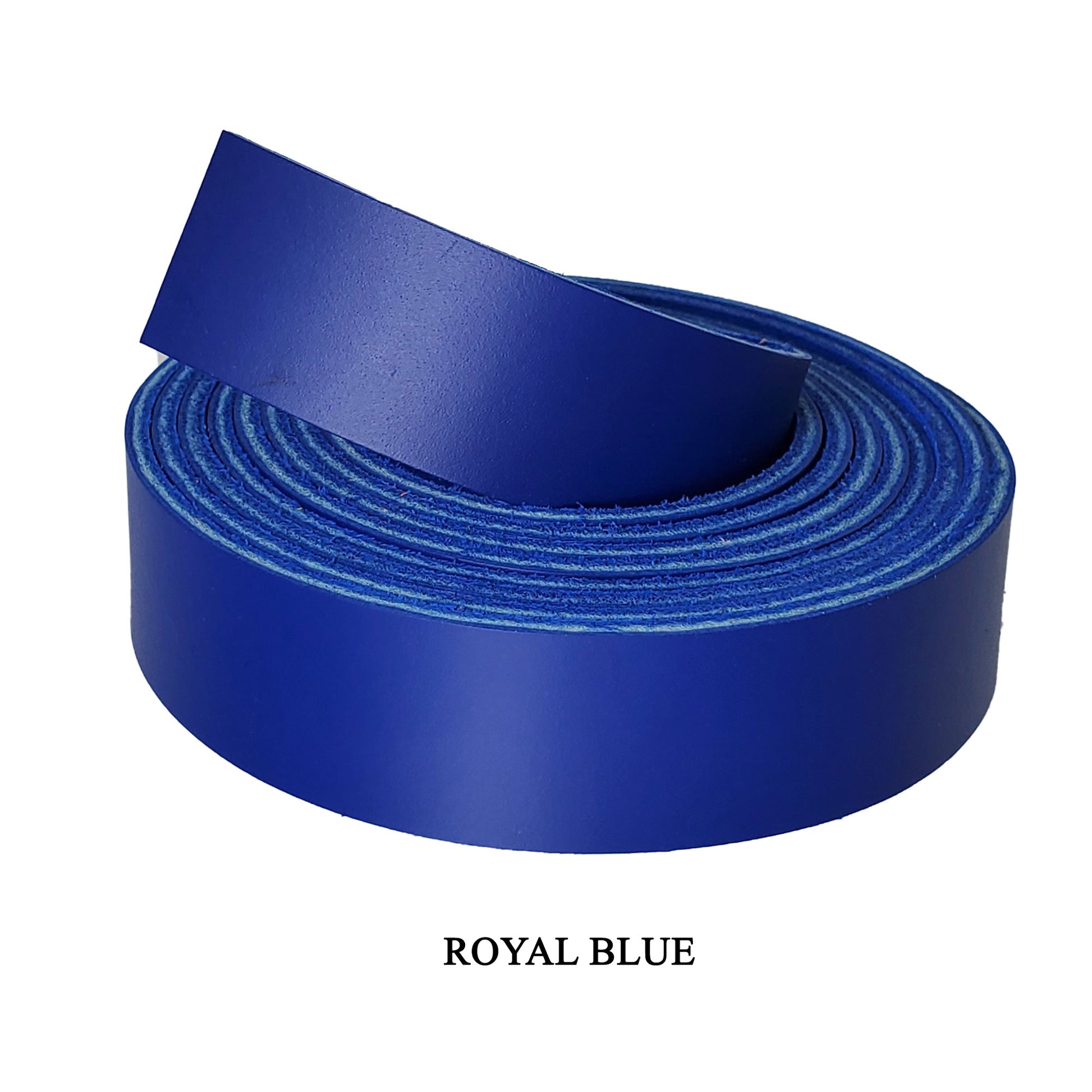 1 Inch wide Leather strips latigo-royal bue