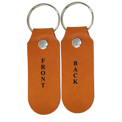 Two Sided Leather Keychains-Double Sided Personalization ready-10 Packs