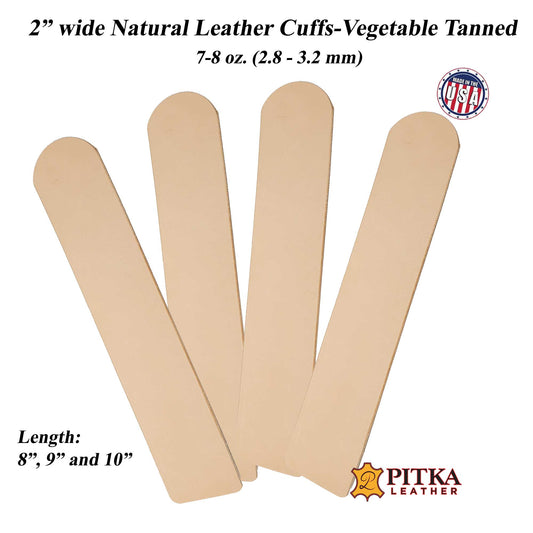 Vegetable Tanned Leather Blanks 2" - 4 Packs