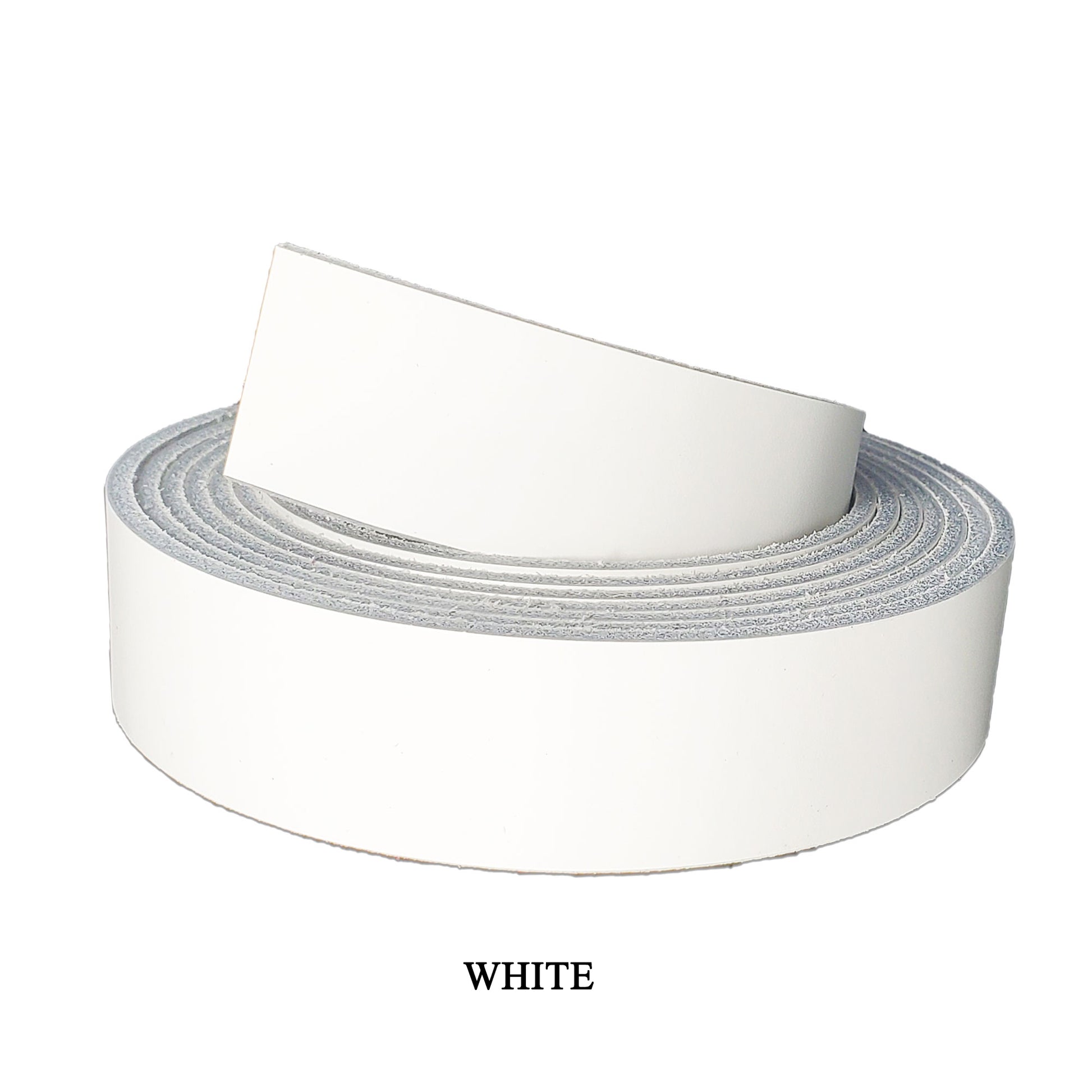 1 Inch wide Leather strips latigo-white