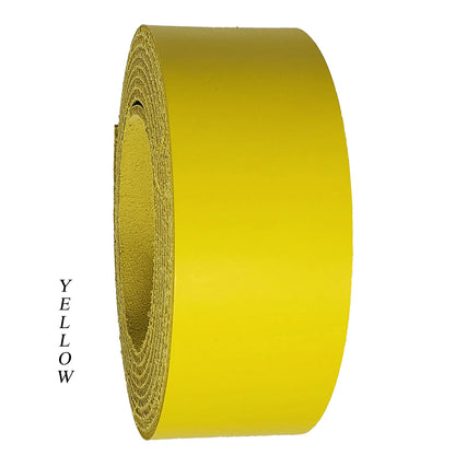 Leather strips 1.25" wide up to 96" long-yellow