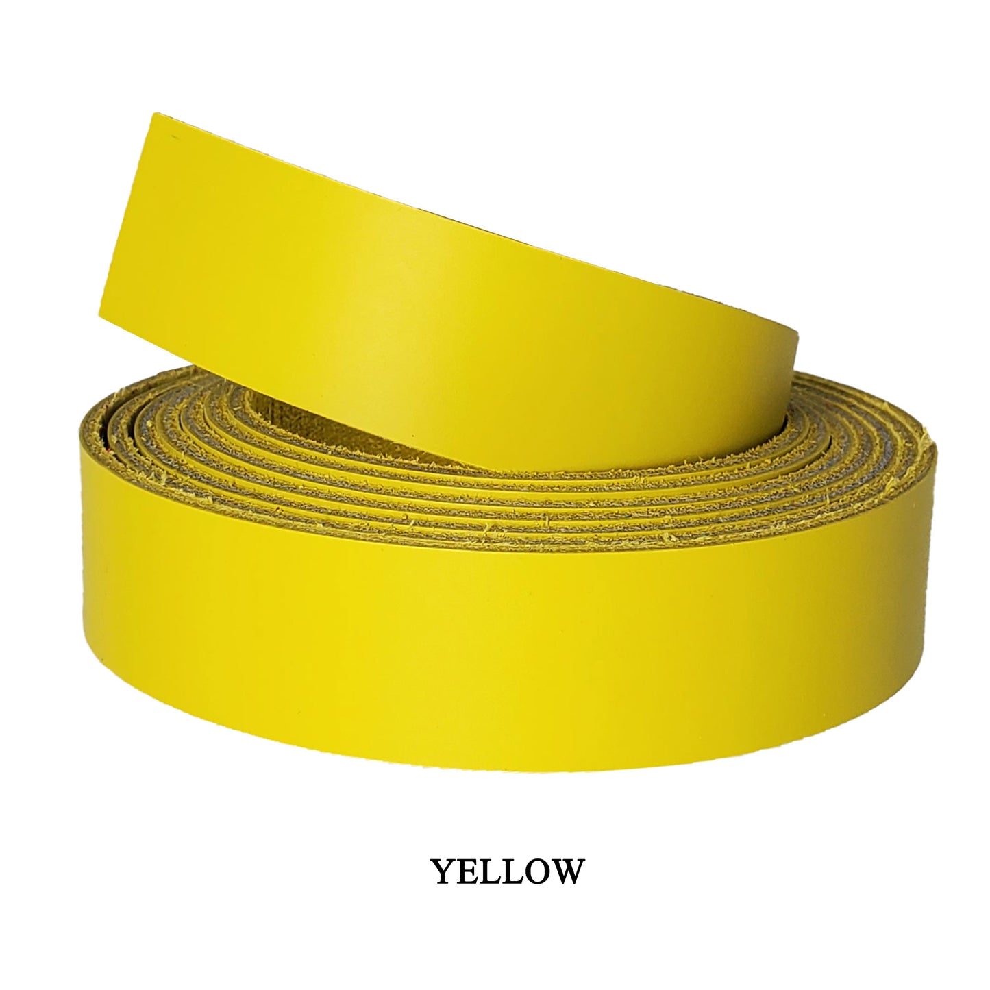 1 Inch wide Leather strips latigo-yellow