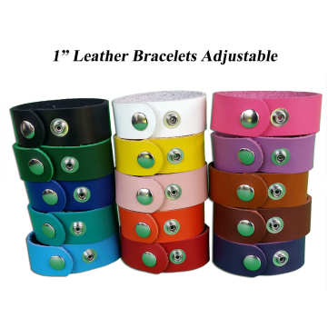 Adjustable leather bracelets latigo 1 inch