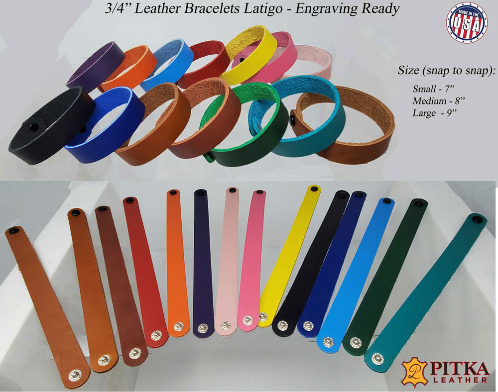 3/8 inch Leather Strips Latigo - Leather Craft Projects - Strong Quality USA Made Leather Strips - Choose Your Color-Length - Pitka Leather