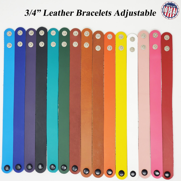 adjustable blank leather bracelets