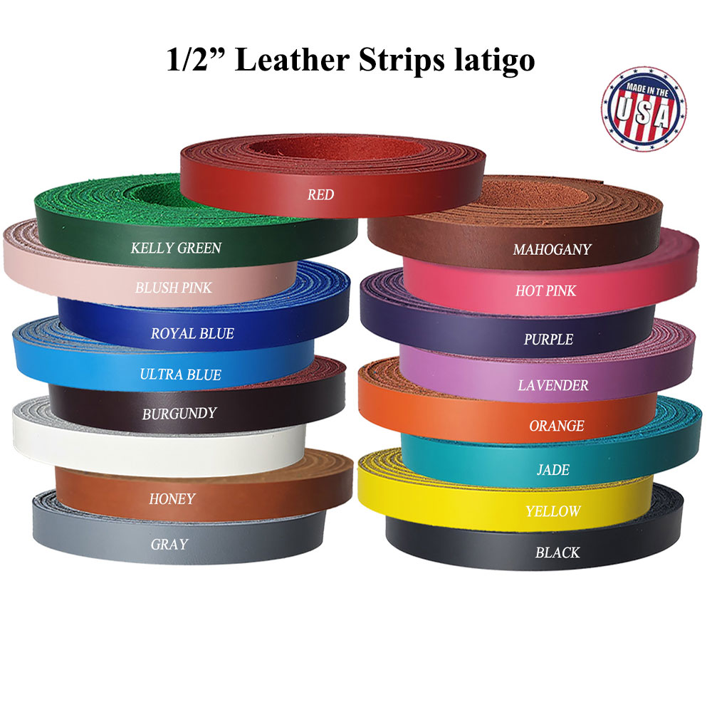 lalatia Faux Leather Straps for Crafts Leather Strips with Stitching 0.6  Inch Wide 2 Yards Long (White, 0.6''x72'')