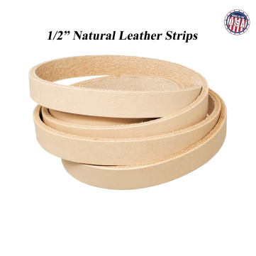 natural leather strips 1/2 inch