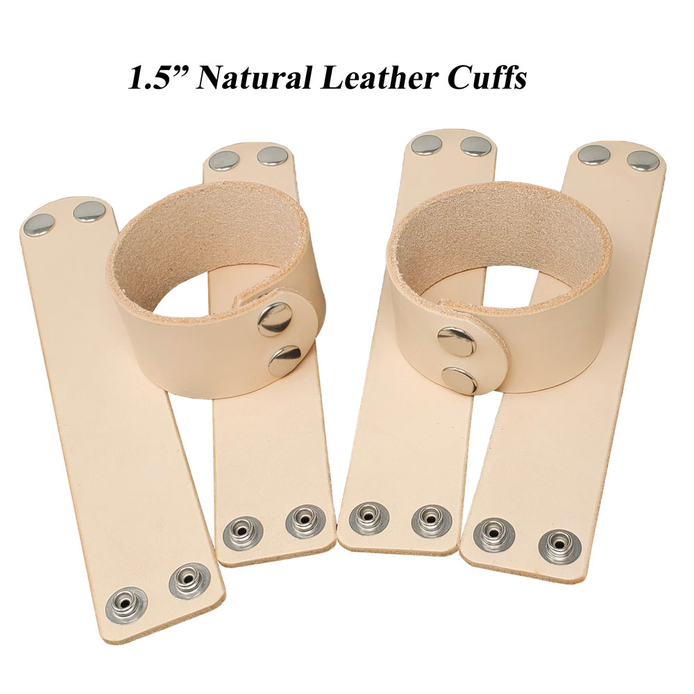 Leather Cuffs Blanks 1.5 Inch wide 6 Packs- Vegetable Tanned Leather Craft  Blanks for DIY Projects