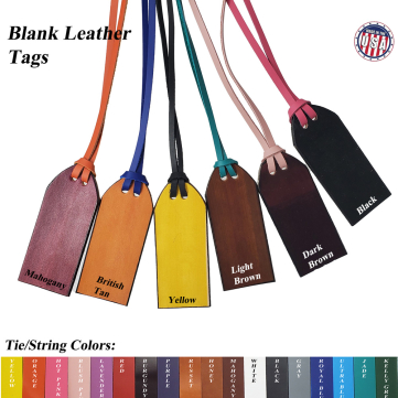 Blank leather luggage tags colores