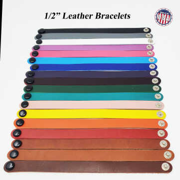 leather bracelets half inch engraving ready