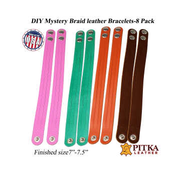 braided leather braceklets 8 pack