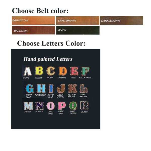 color choice belt and letters
