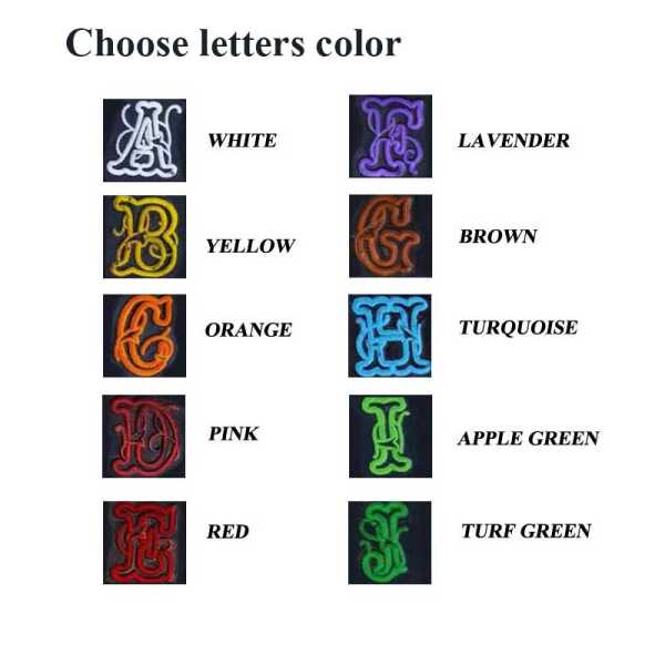 letters color choice for belts