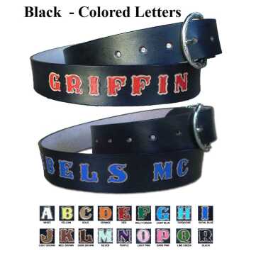 black leather belts personalized