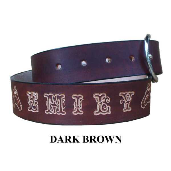 dark brown personalized belt