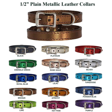 puppy dog leather collars metallic