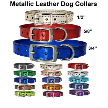 Metallic Leather Collars