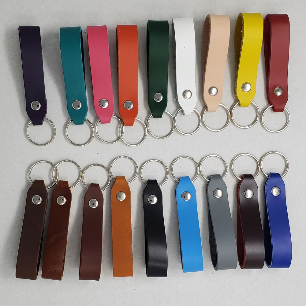 12 Pack Leather Keychains-Laser Engraving, Hot FoilStamping