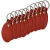 red leather keychains oval