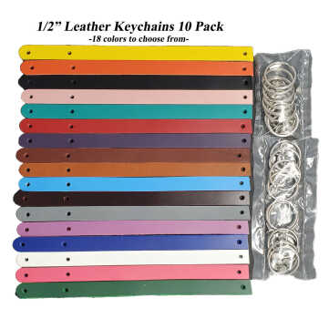 Blank leather keychains 10 pack