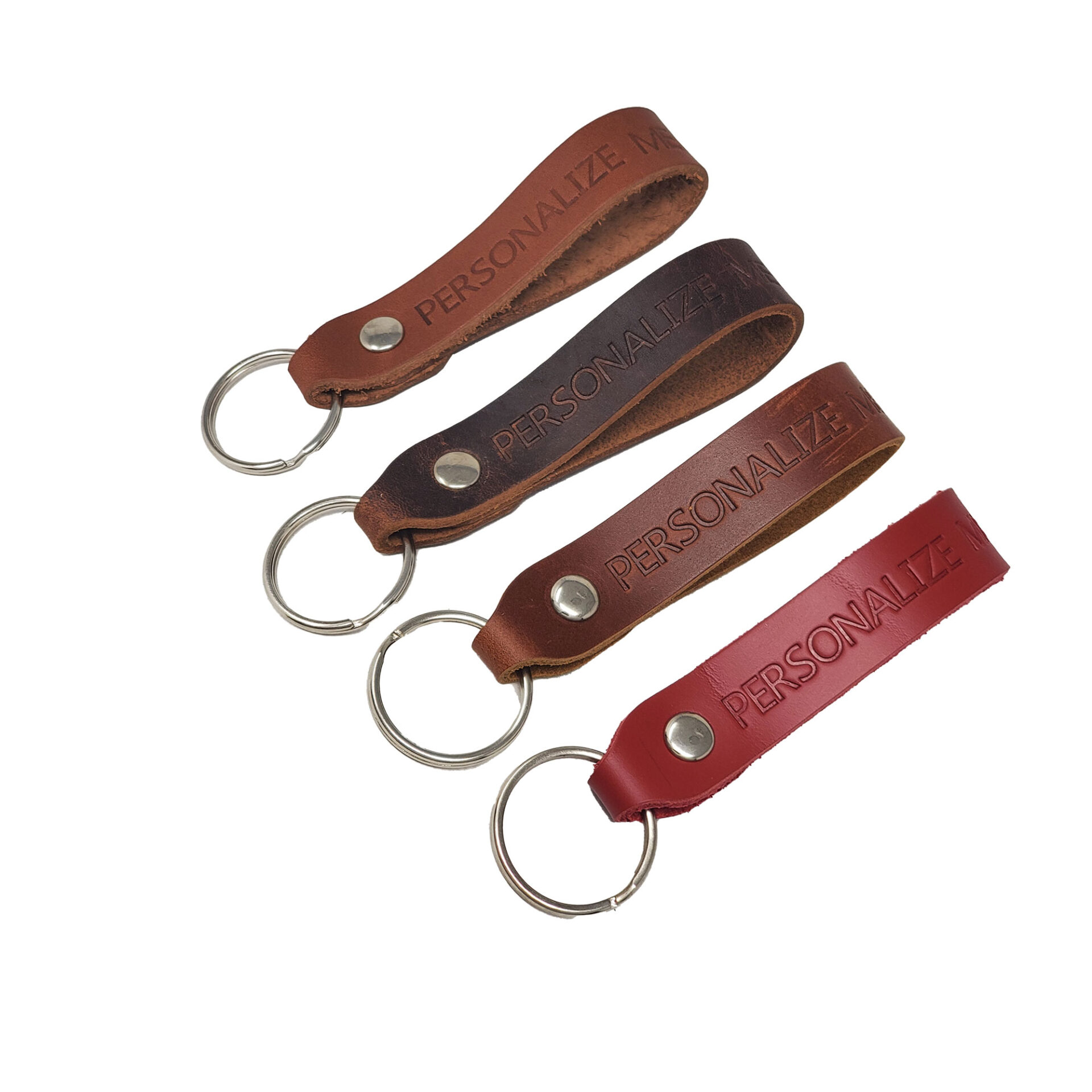 10 Pack Leather Keychains Blank - 3/4 Inch Engraving Ready - Hardware  Included