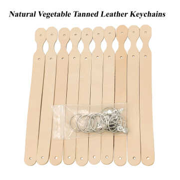 Blank Leather Keychains - Natural
