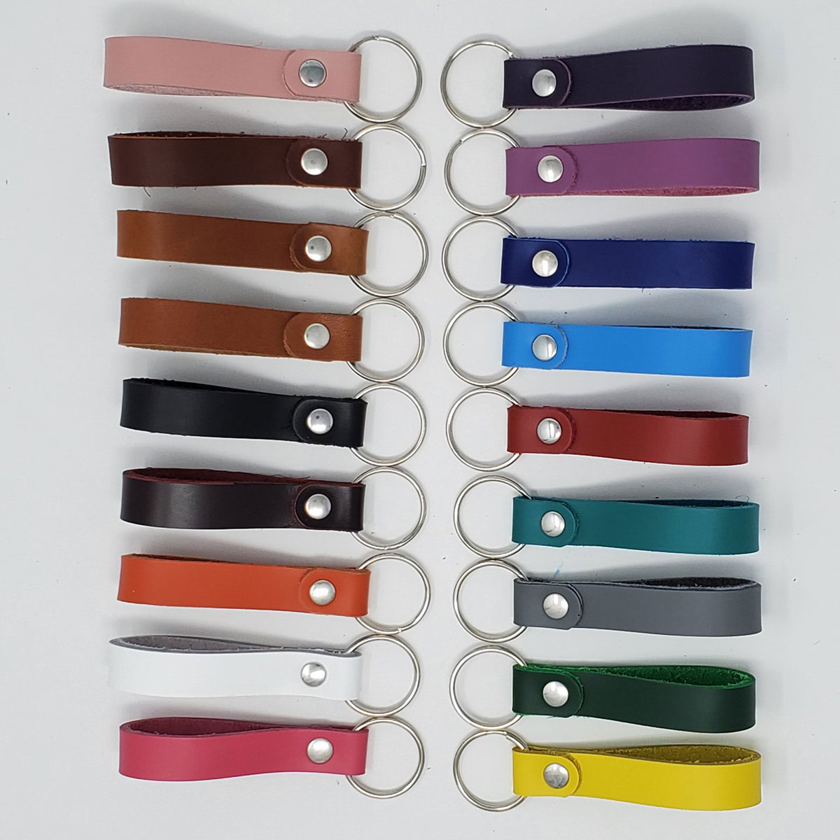 10 Pack Leather Keychains Blank - 1/2 Inch Engraving Ready Key Fobs