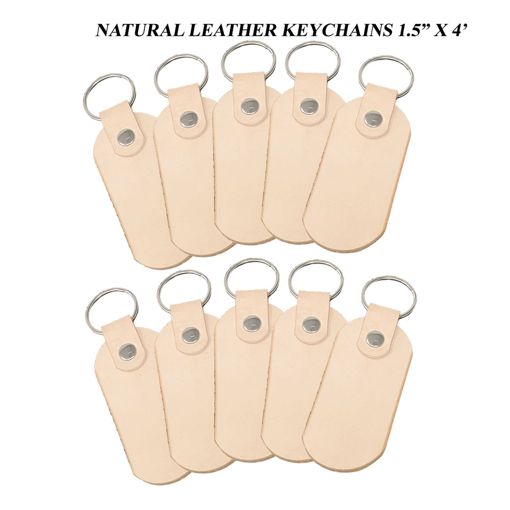 Blank Leather Keychains ready to be Personalized-10 pack Leather