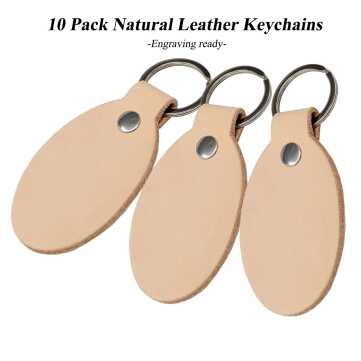 natural leather keyfobs engraving ready