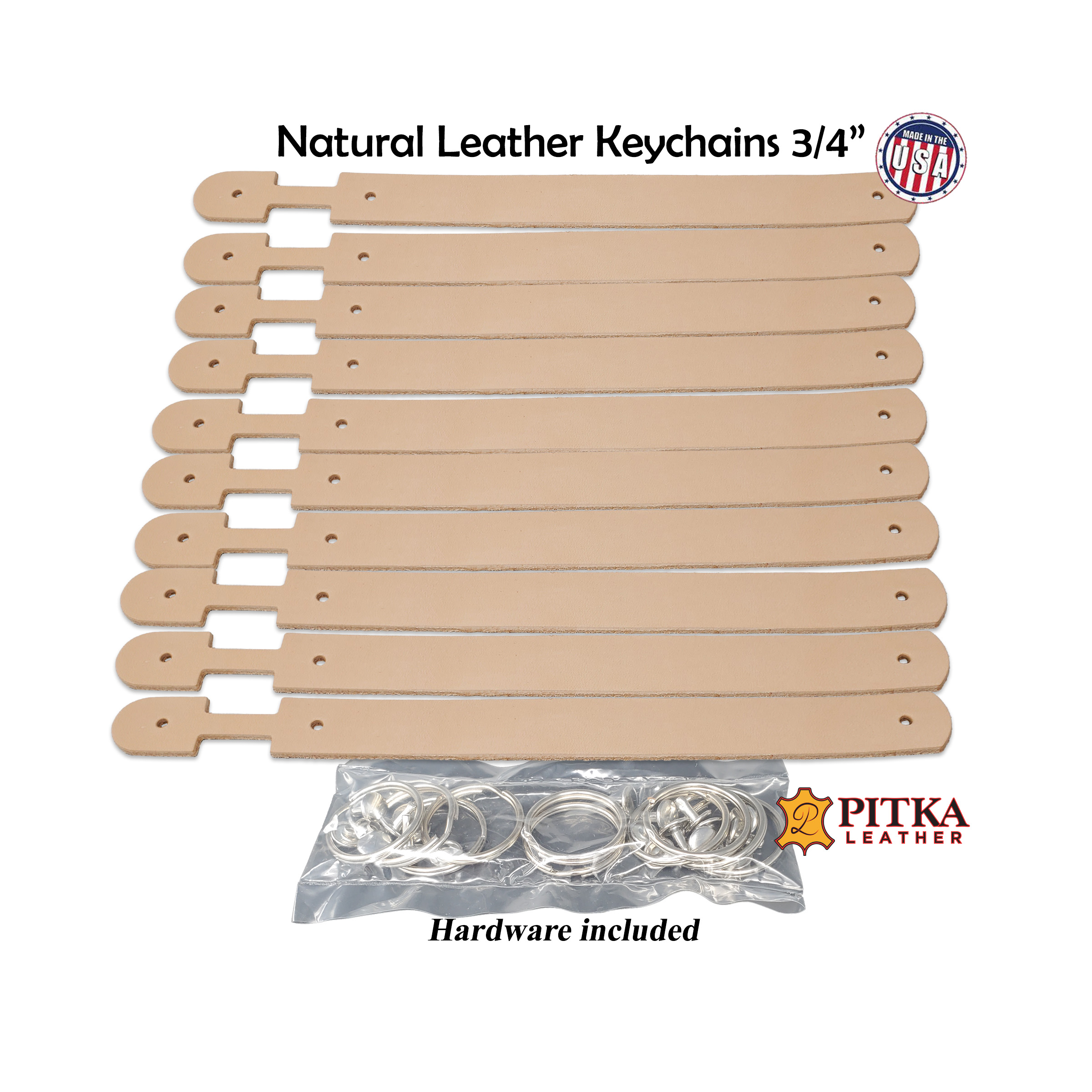 Bulk Leather Key Chain Blanks (10 pack)