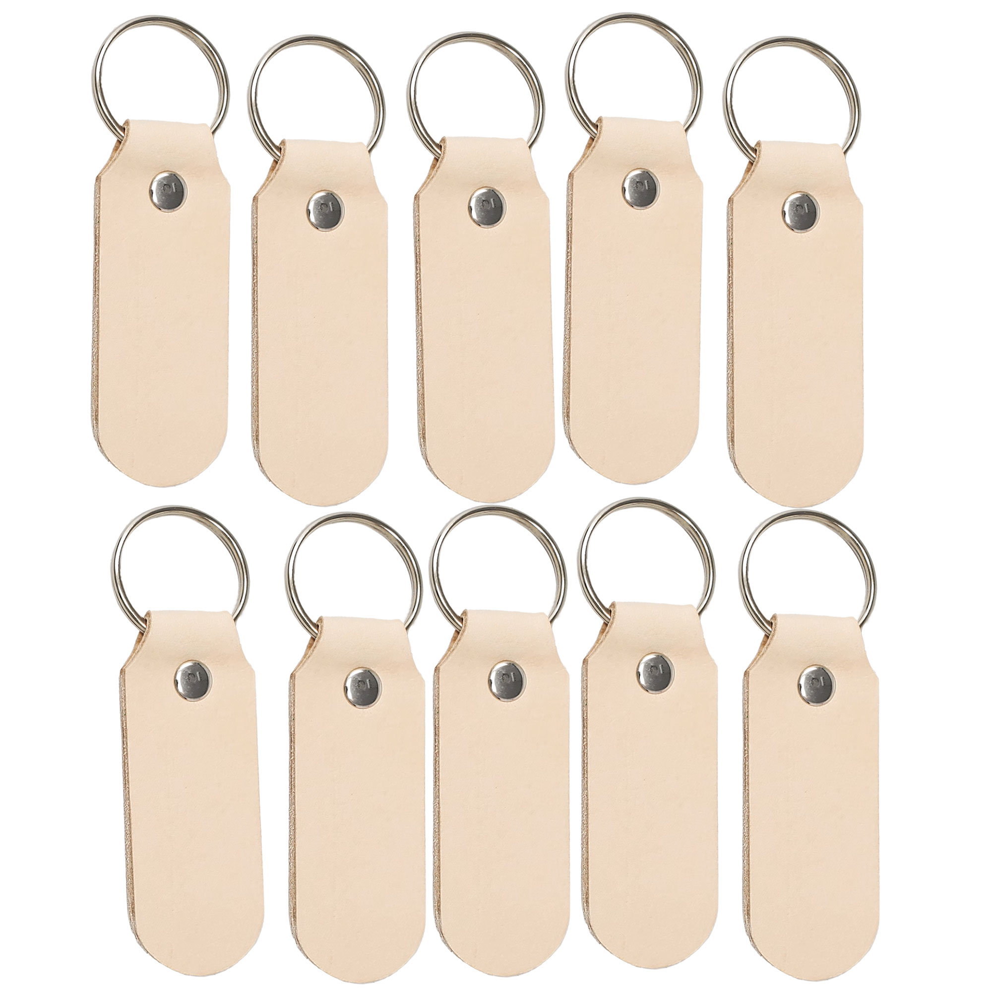 10 Packs Leather Keychains- Laser Engraving Ready – Full Grain Blank  Leather Key Fobs – Pitka Leather