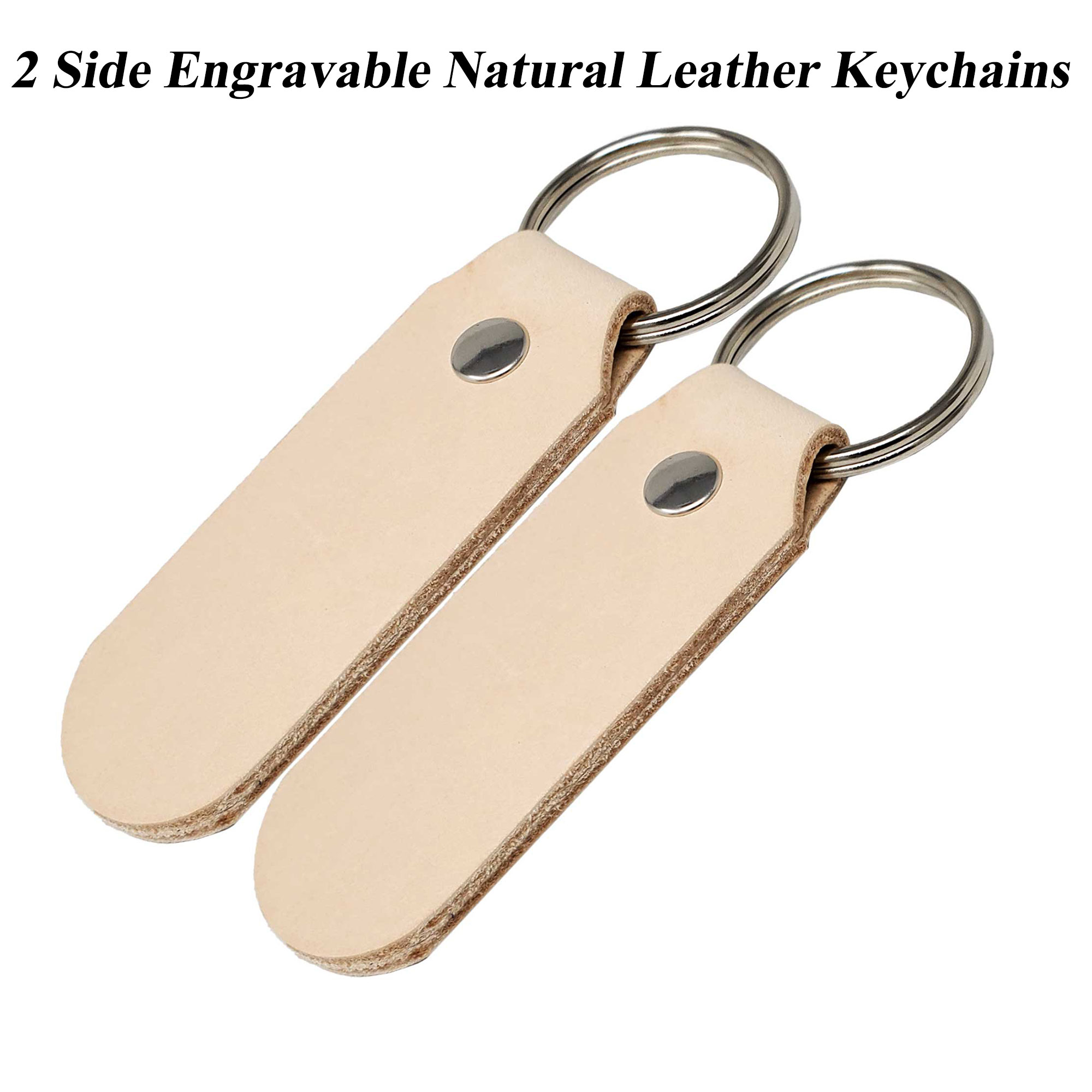 2 sided leather leather keychain
